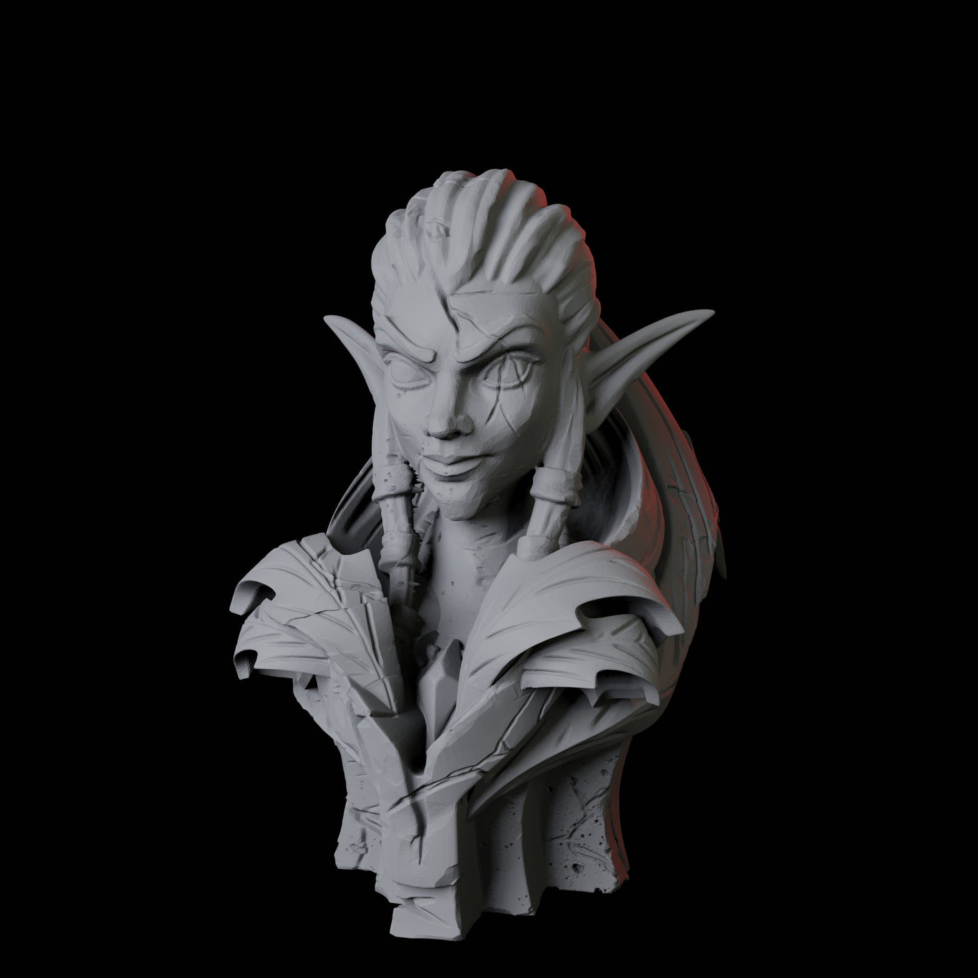 Ancient Elf Statue Bust Miniature for Dungeons and Dragons, Pathfinder or other TTRPGs