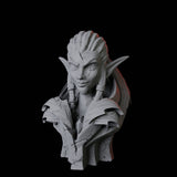 Ancient Elf Statue Bust Miniature for Dungeons and Dragons, Pathfinder or other TTRPGs