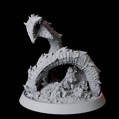 Ancient Frost Worm Miniature for Dungeons and Dragons, Pathfinder or other TTRPGs