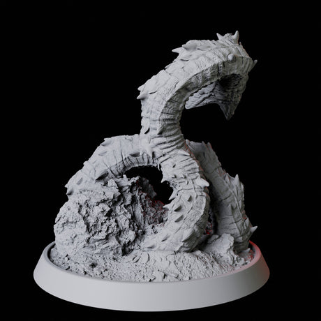 Ancient Frost Worm Miniature for Dungeons and Dragons, Pathfinder or other TTRPGs