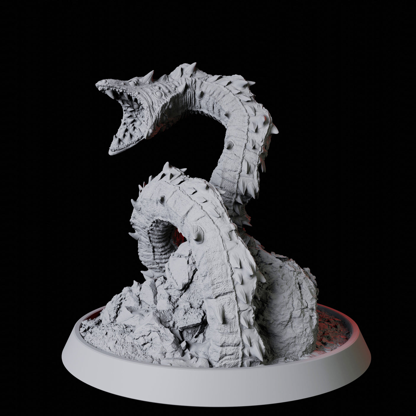 Ancient Frost Worm Miniature for Dungeons and Dragons, Pathfinder or other TTRPGs