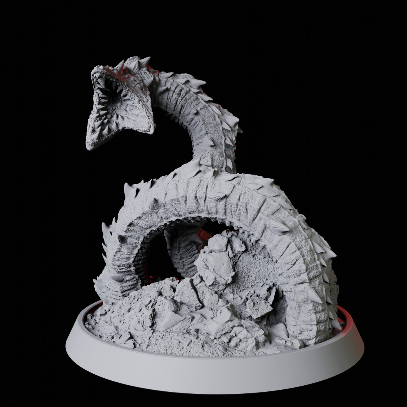Ancient Frost Worm Miniature for Dungeons and Dragons, Pathfinder or other TTRPGs