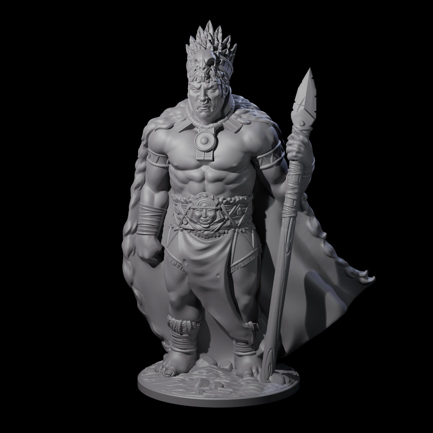 Ancient King Human Chieftain Miniature for Dungeons and Dragons, Pathfinder or other TTRPGs