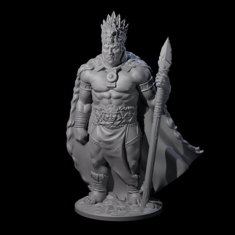 Ancient King Human Chieftain Miniature for Dungeons and Dragons, Pathfinder or other TTRPGs