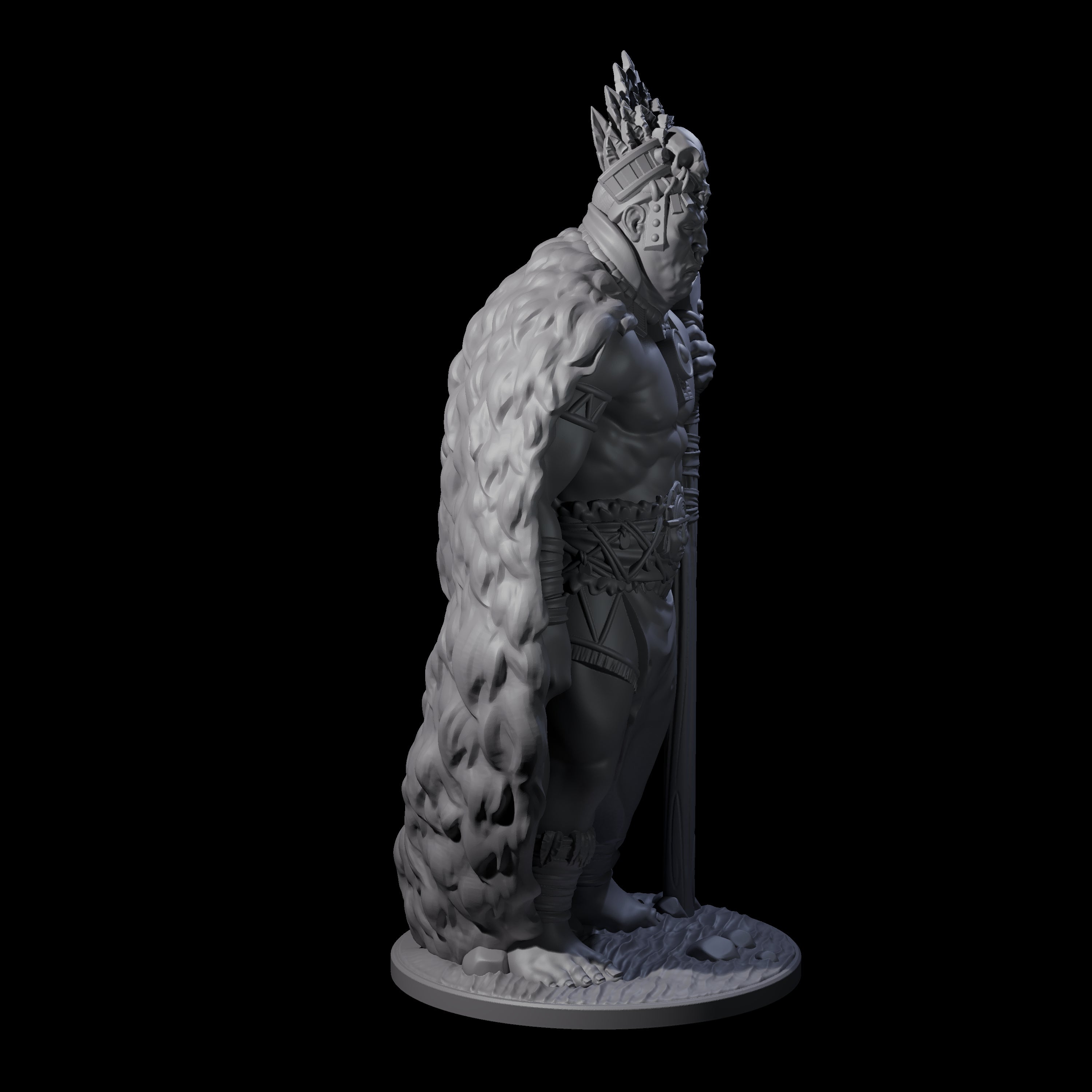 Ancient King Human Chieftain Miniature for Dungeons and Dragons, Pathfinder or other TTRPGs