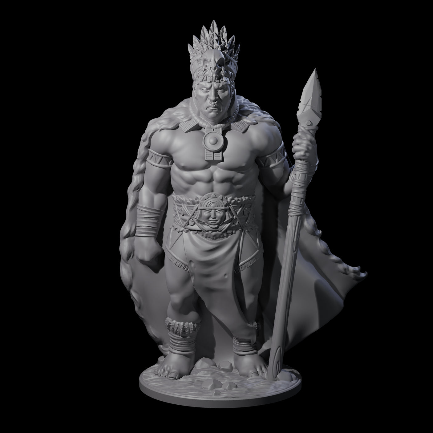 Ancient King Human Chieftain Miniature for Dungeons and Dragons, Pathfinder or other TTRPGs