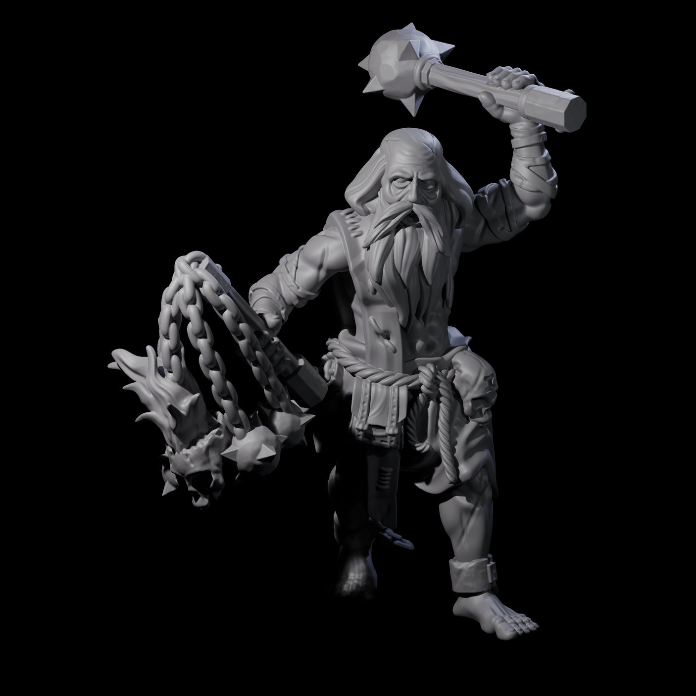Angry Congregation Member C Miniature for Dungeons and Dragons, Pathfinder or other TTRPGs