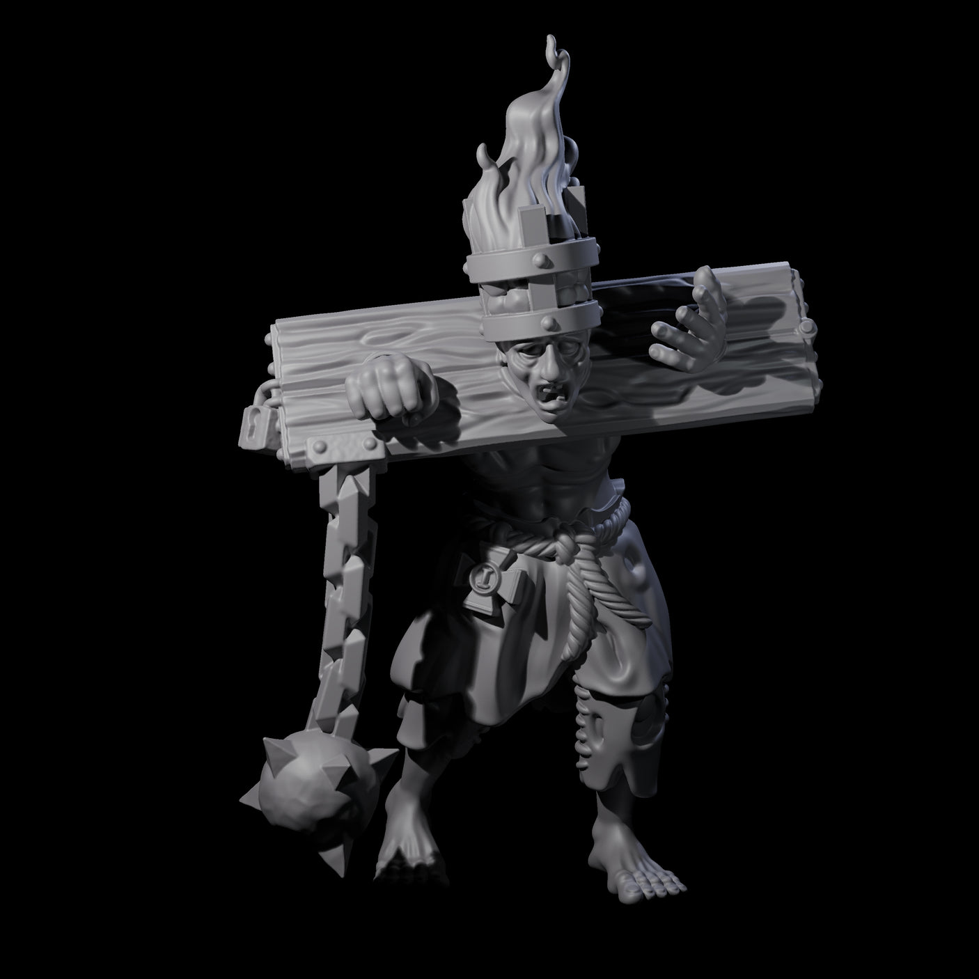 Angry Congregation Member K Miniature for Dungeons and Dragons, Pathfinder or other TTRPGs