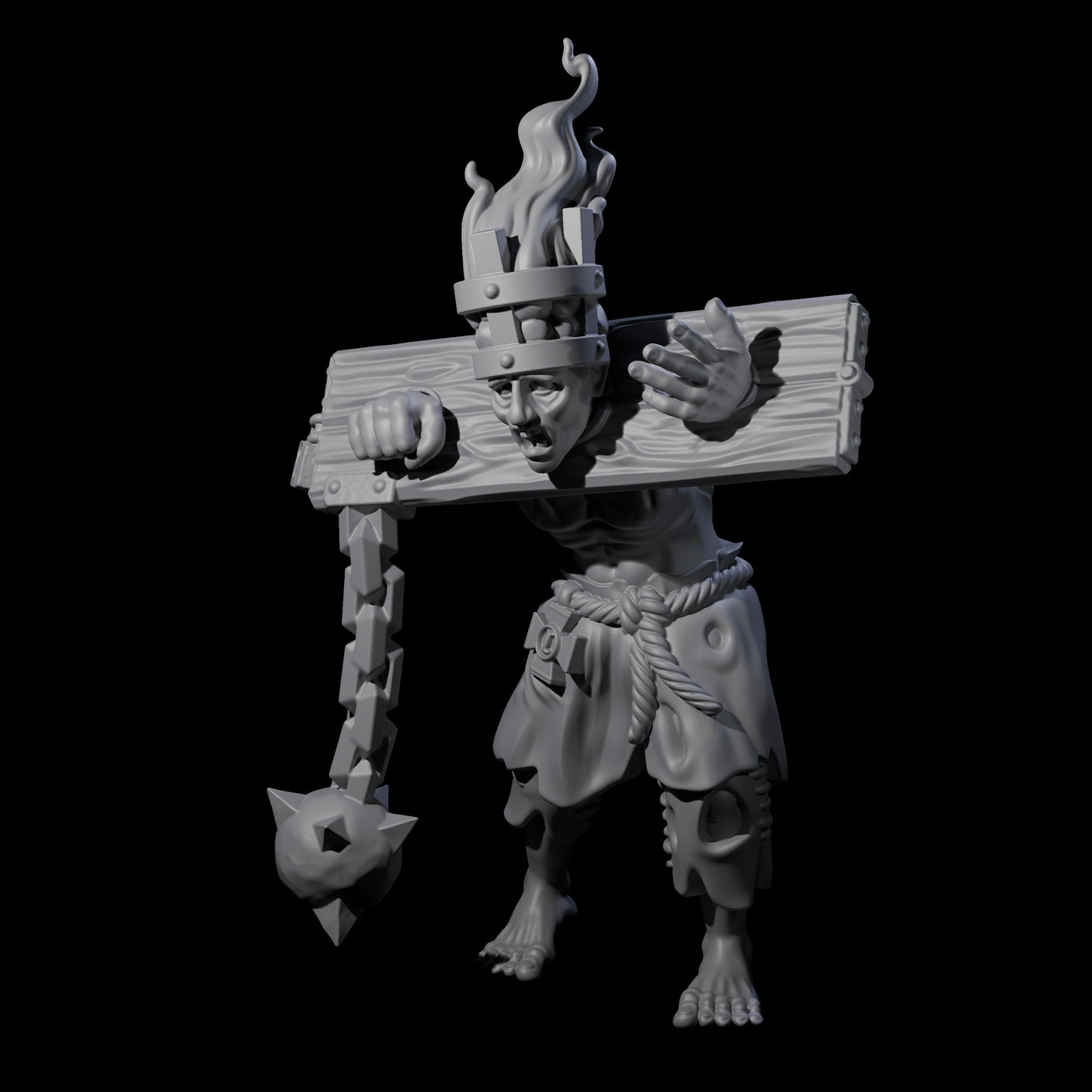 Angry Congregation Member K Miniature for Dungeons and Dragons, Pathfinder or other TTRPGs