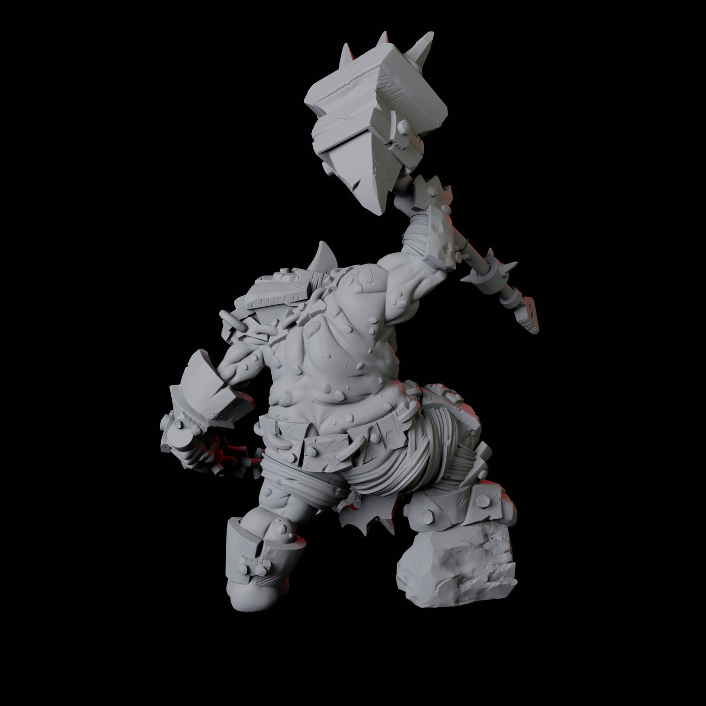 Angry Ogre Miniature for Dungeons and Dragons, Pathfinder or other TTRPGs