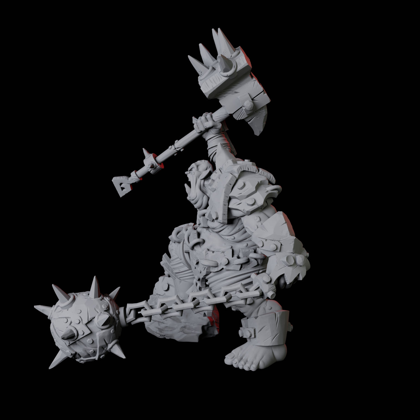 Angry Ogre Miniature for Dungeons and Dragons, Pathfinder or other TTRPGs