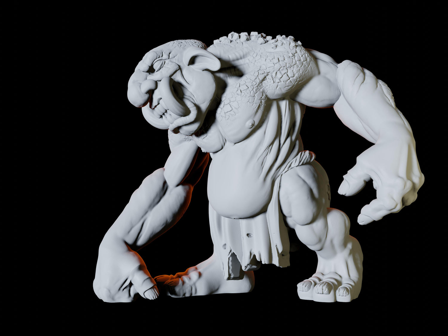 Angry Troll Type A Miniature for Dungeons and Dragons, Pathfinder or other TTRPGs