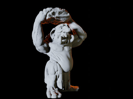 Angry Troll Type B Miniature for Dungeons and Dragons, Pathfinder or other TTRPGs