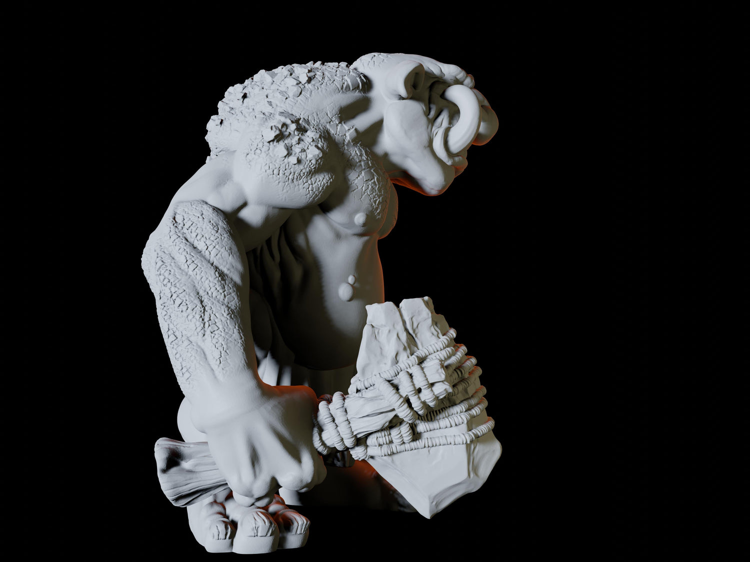 Angry Troll Type C Miniature for Dungeons and Dragons, Pathfinder or other TTRPGs