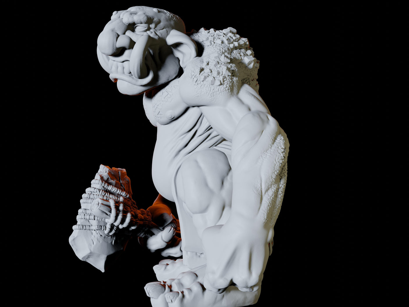 Angry Troll Type C Miniature for Dungeons and Dragons, Pathfinder or other TTRPGs