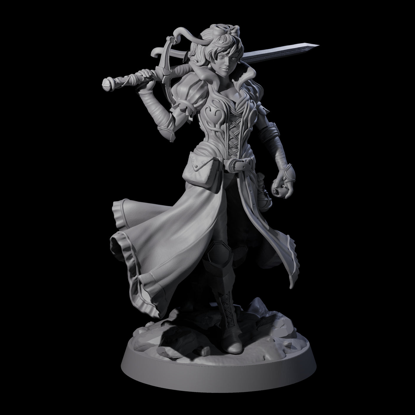 Apple Eating Fighter Miniature for Dungeons and Dragons, Pathfinder or other TTRPGs