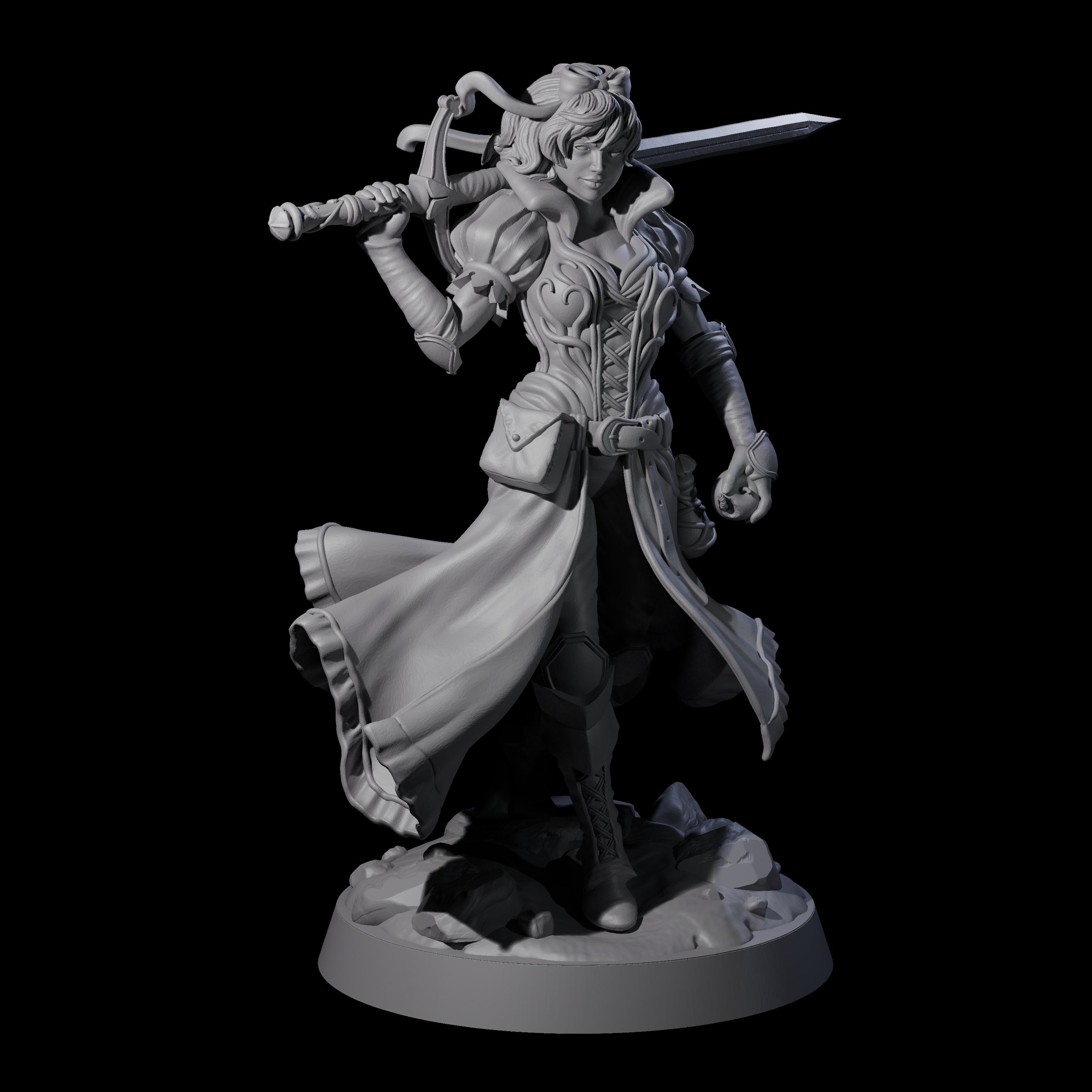 Apple Eating Fighter Miniature for Dungeons and Dragons, Pathfinder or other TTRPGs