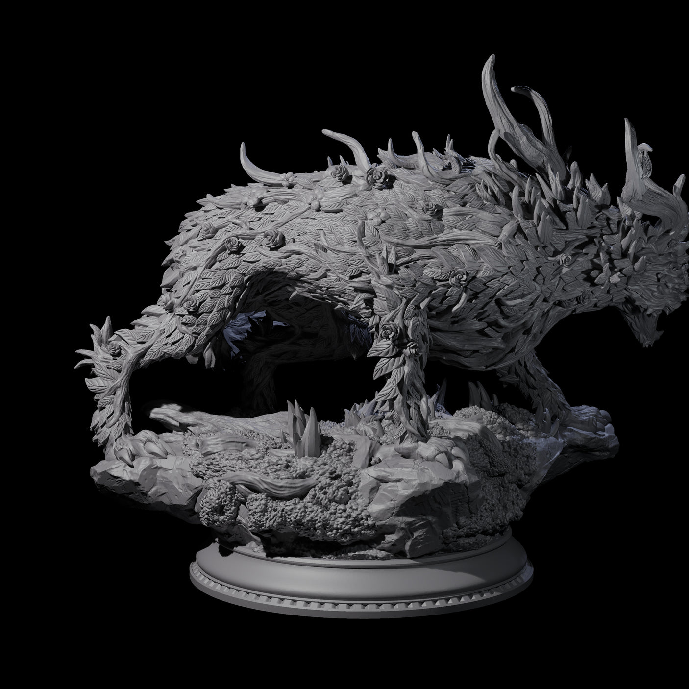 Arching Fae Wood Wolf Miniature for Dungeons and Dragons, Pathfinder or other TTRPGs