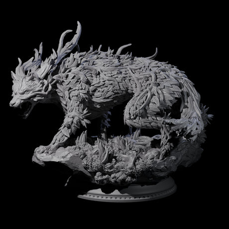 Arching Fae Wood Wolf Miniature for Dungeons and Dragons, Pathfinder or other TTRPGs