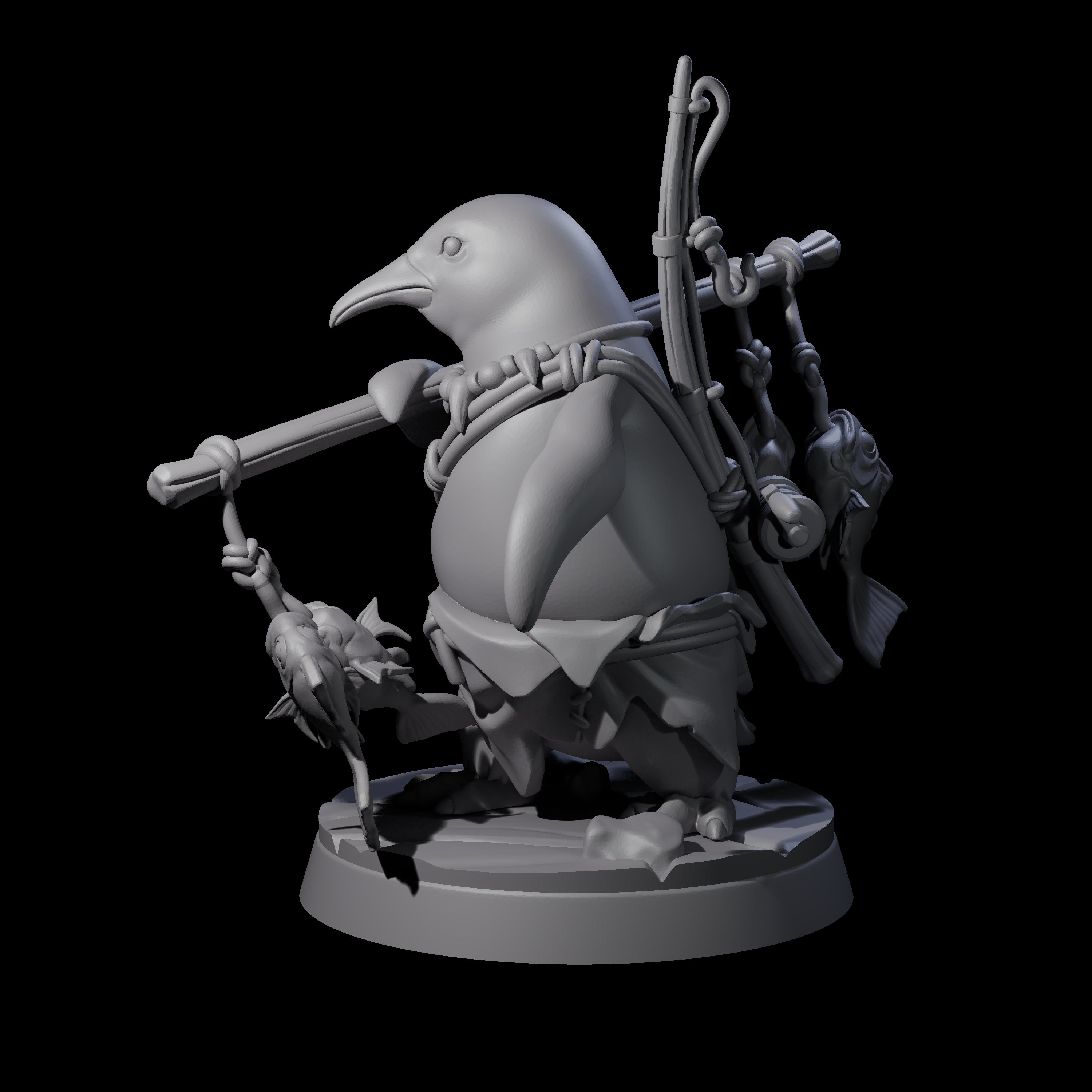 Arctic Dohwar Fisher Miniature for Dungeons and Dragons, Pathfinder or other TTRPGs