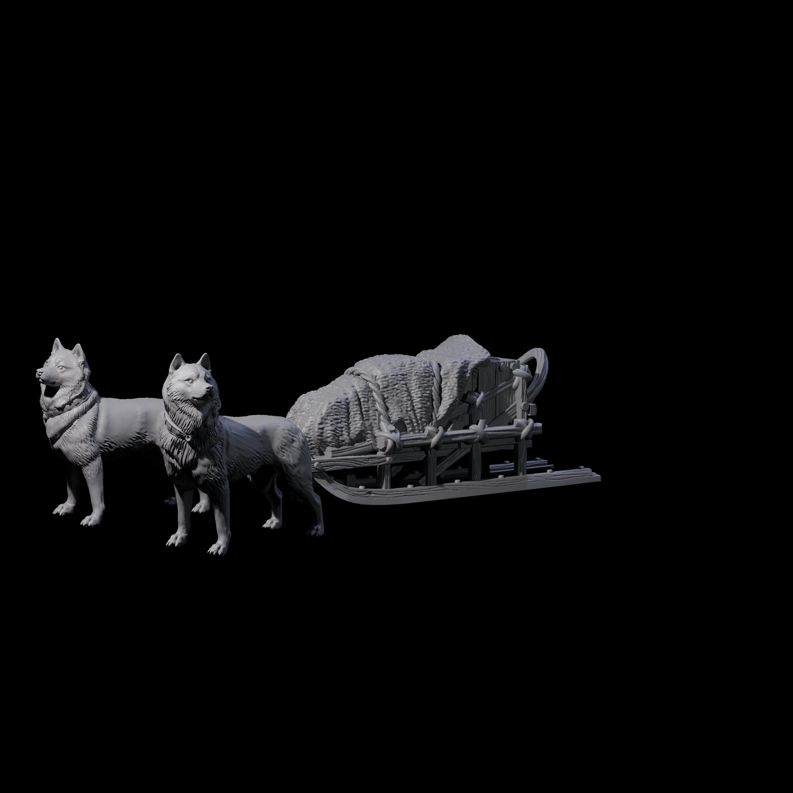 Arctic Sled Dogs Miniature for Dungeons and Dragons, Pathfinder or other TTRPGs