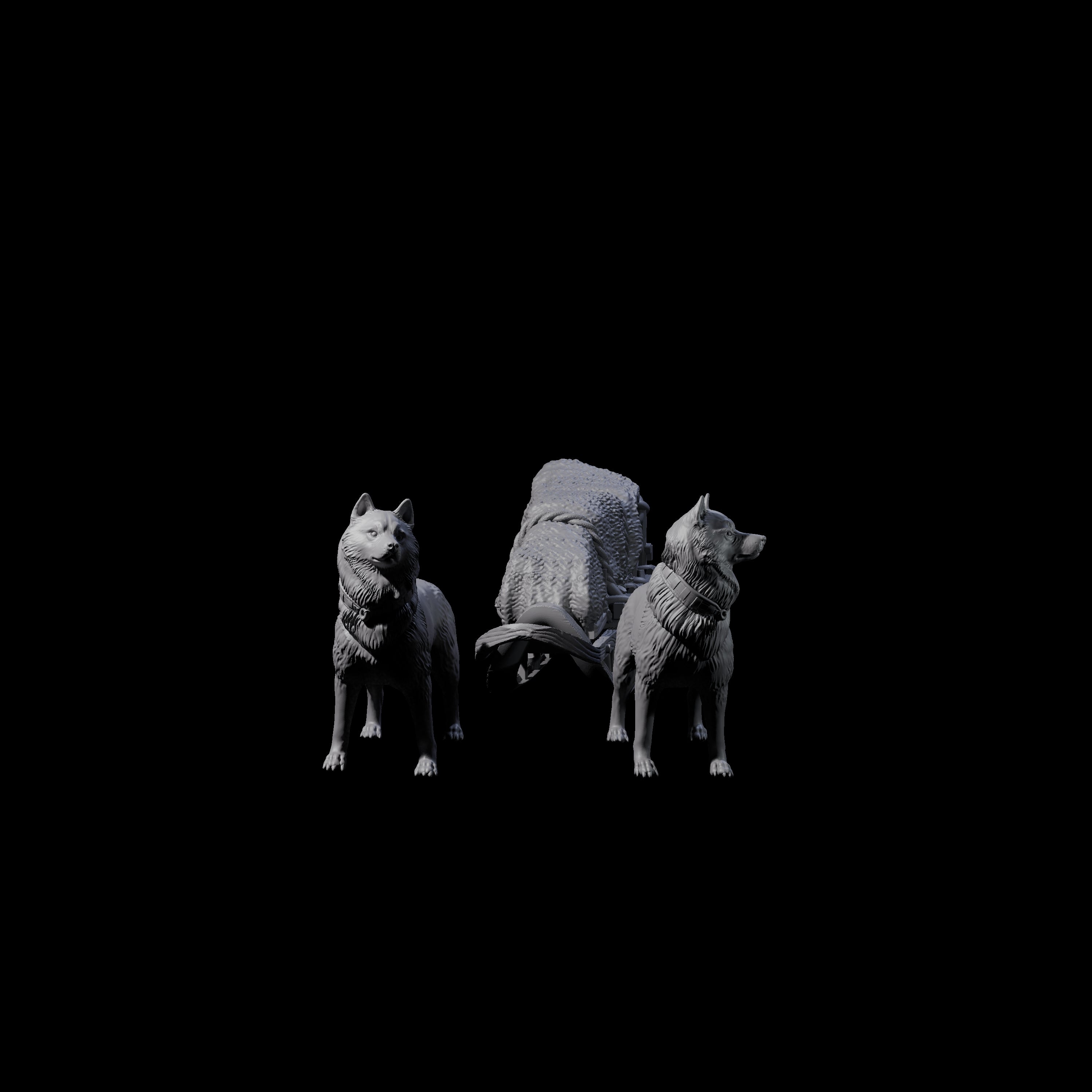 Arctic Sled Dogs Miniature for Dungeons and Dragons, Pathfinder or other TTRPGs