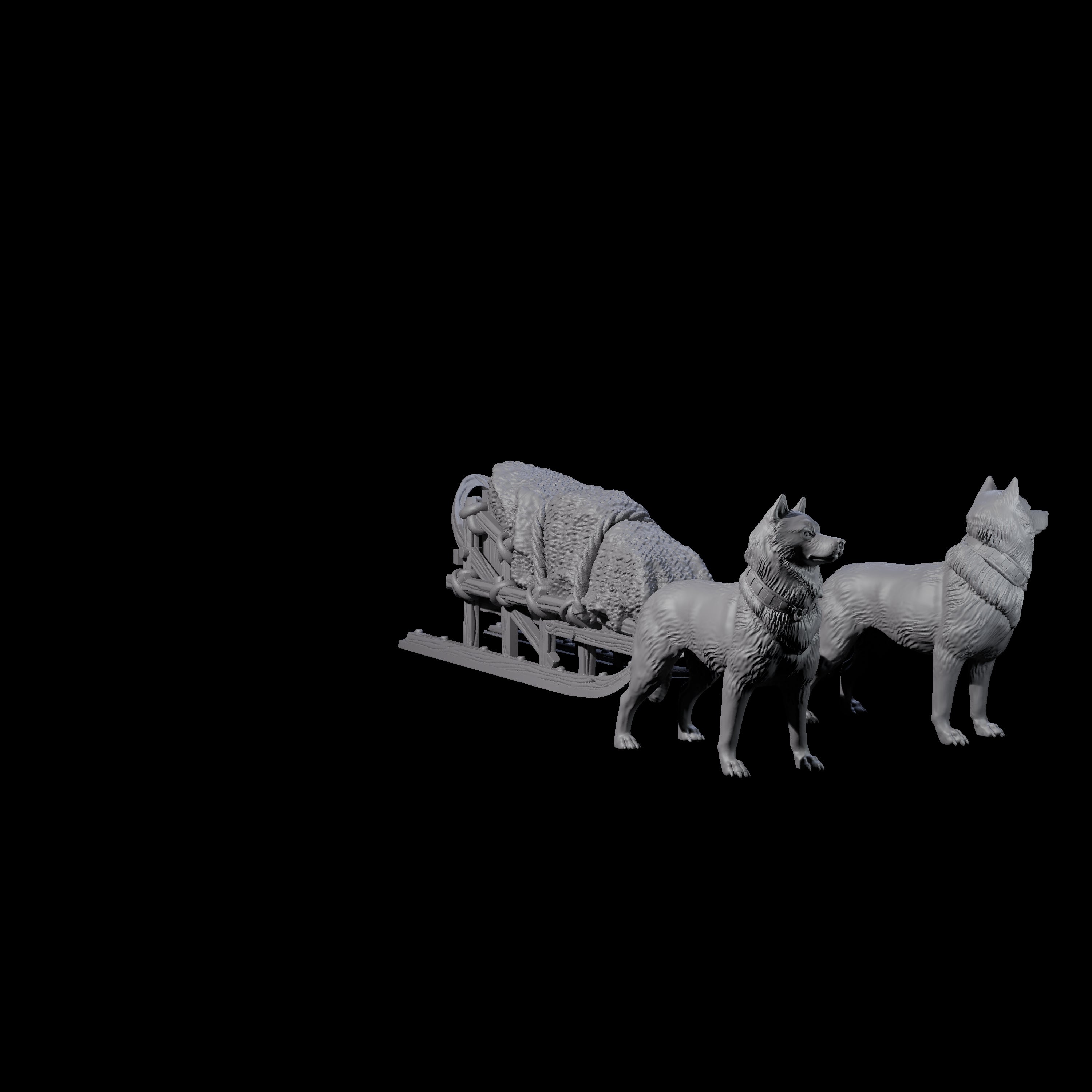 Arctic Sled Dogs Miniature for Dungeons and Dragons, Pathfinder or other TTRPGs