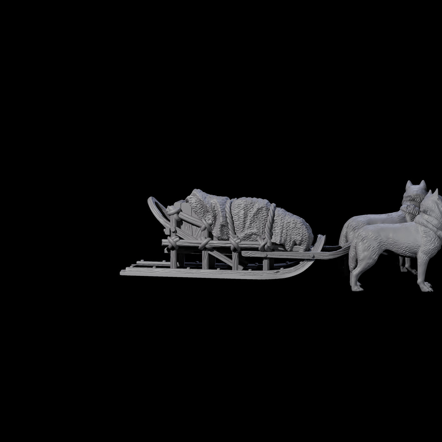 Arctic Sled Dogs Miniature for Dungeons and Dragons, Pathfinder or other TTRPGs