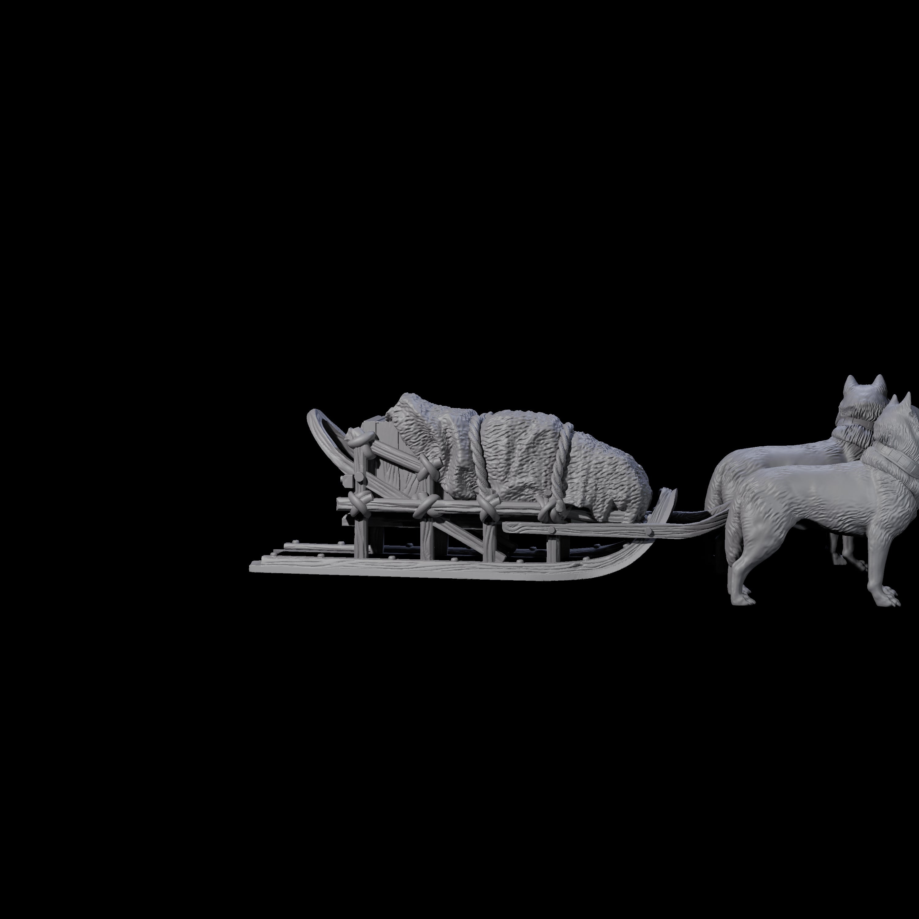 Arctic Sled Dogs Miniature for Dungeons and Dragons, Pathfinder or other TTRPGs