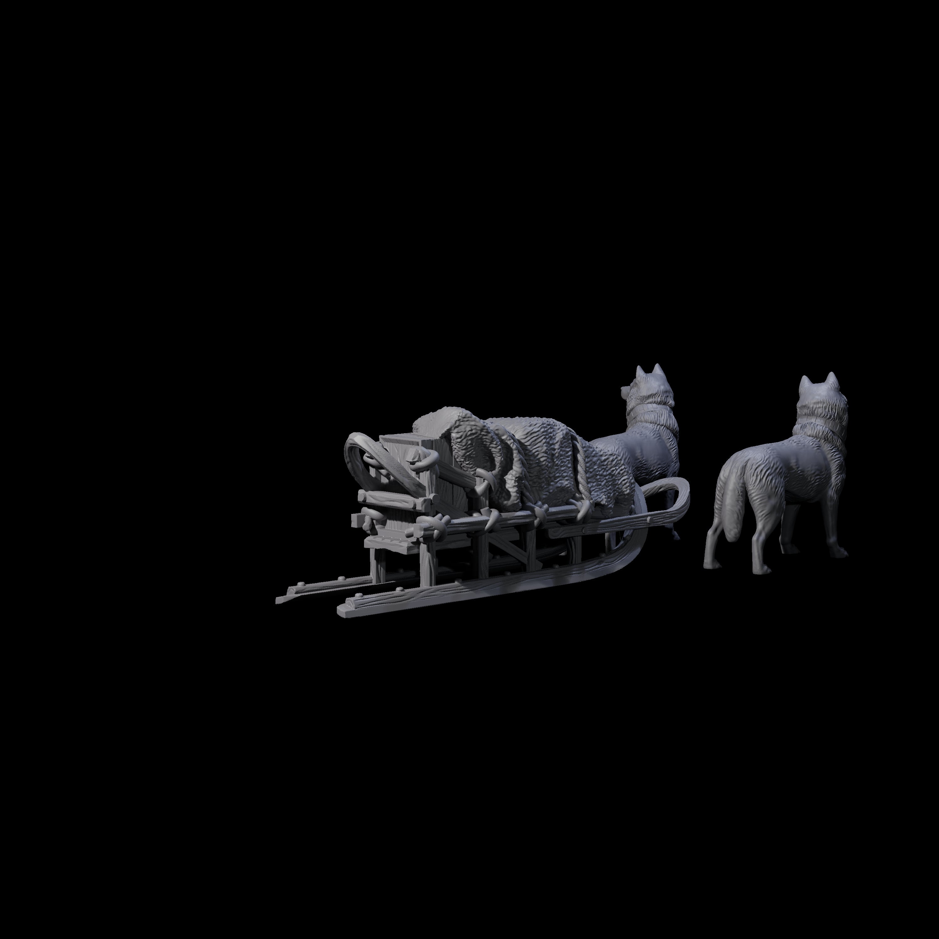 Arctic Sled Dogs Miniature for Dungeons and Dragons, Pathfinder or other TTRPGs