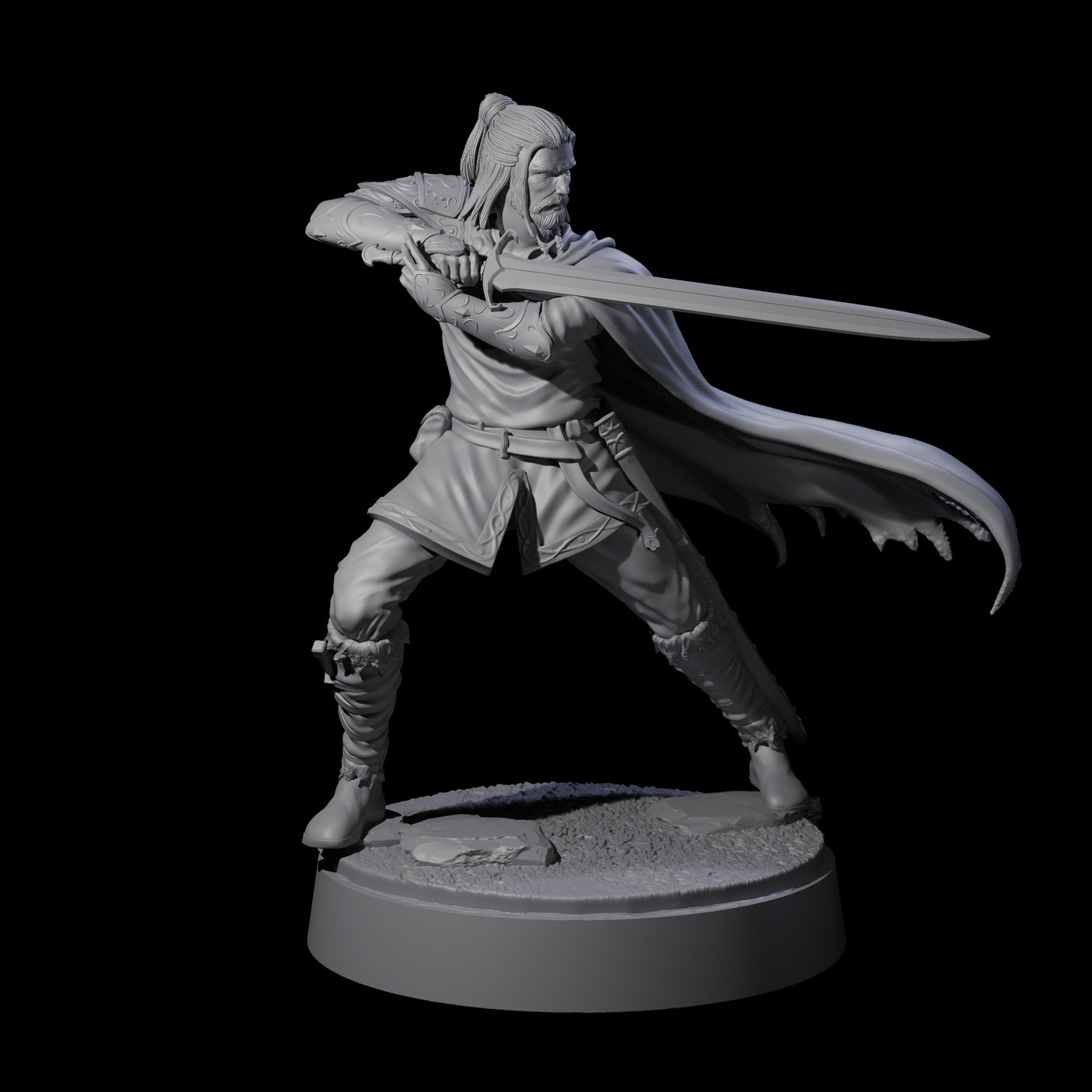 Arethain - Confident Swordman Miniature for Dungeons and Dragons, Pathfinder or other TTRPGs