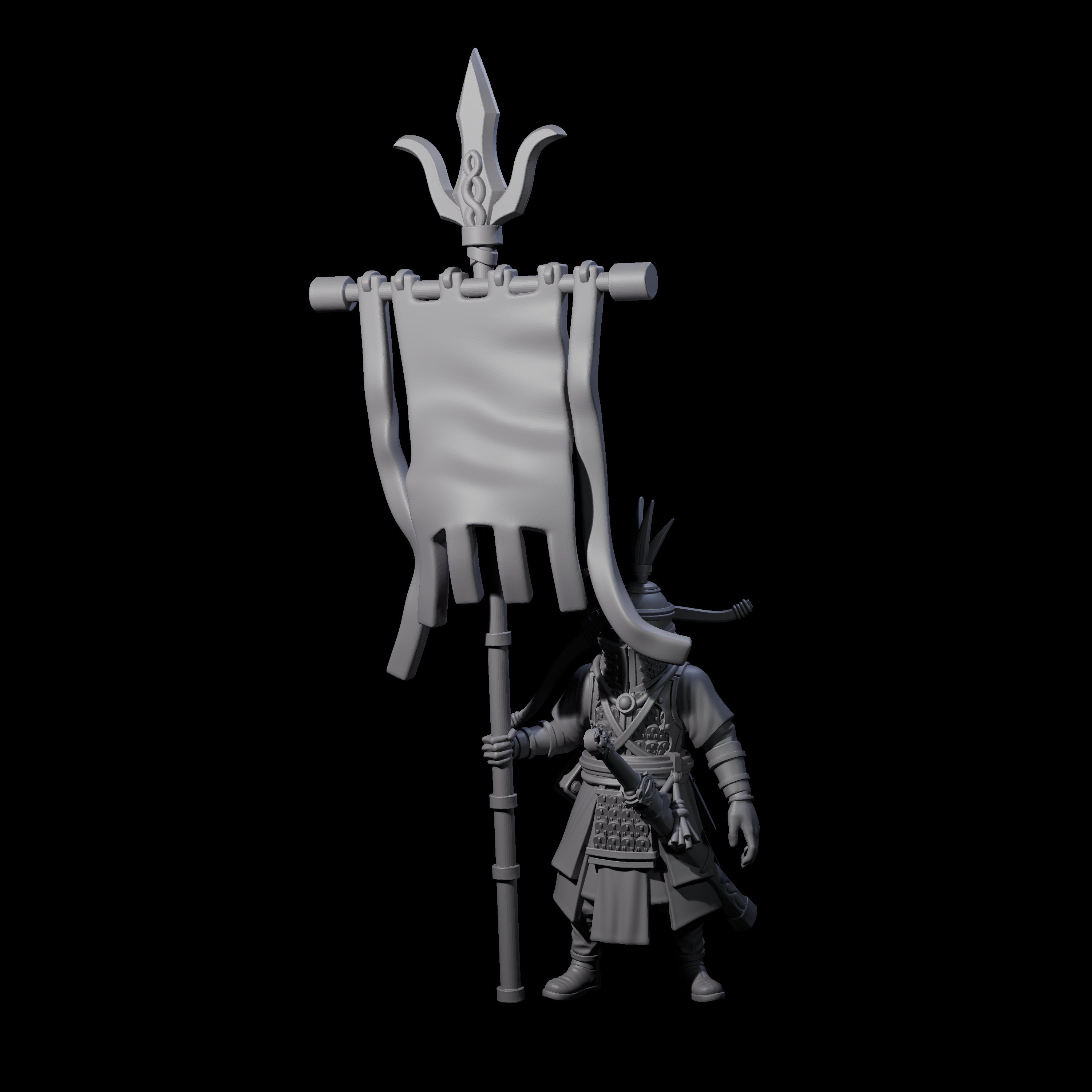 Arm Aching Human Flagbearer Miniature for Dungeons and Dragons, Pathfinder or other TTRPGs