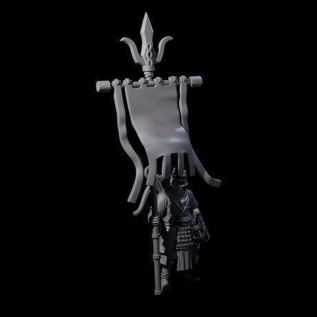 Arm Aching Human Flagbearer Miniature for Dungeons and Dragons, Pathfinder or other TTRPGs