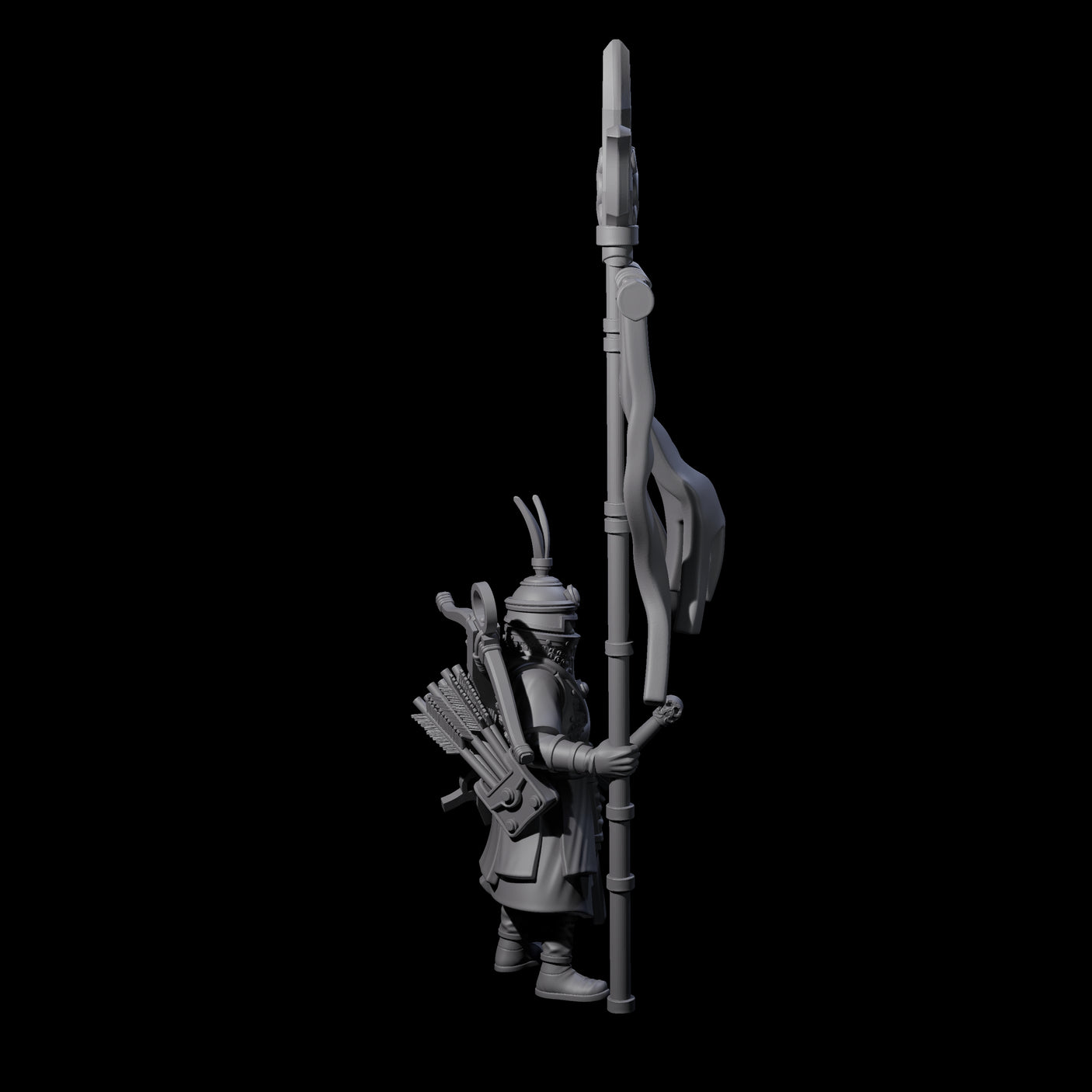 Arm Aching Human Flagbearer Miniature for Dungeons and Dragons, Pathfinder or other TTRPGs
