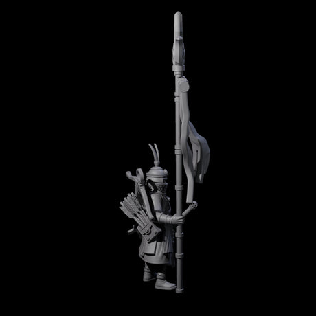 Arm Aching Human Flagbearer Miniature for Dungeons and Dragons, Pathfinder or other TTRPGs