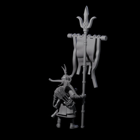 Arm Aching Human Flagbearer Miniature for Dungeons and Dragons, Pathfinder or other TTRPGs