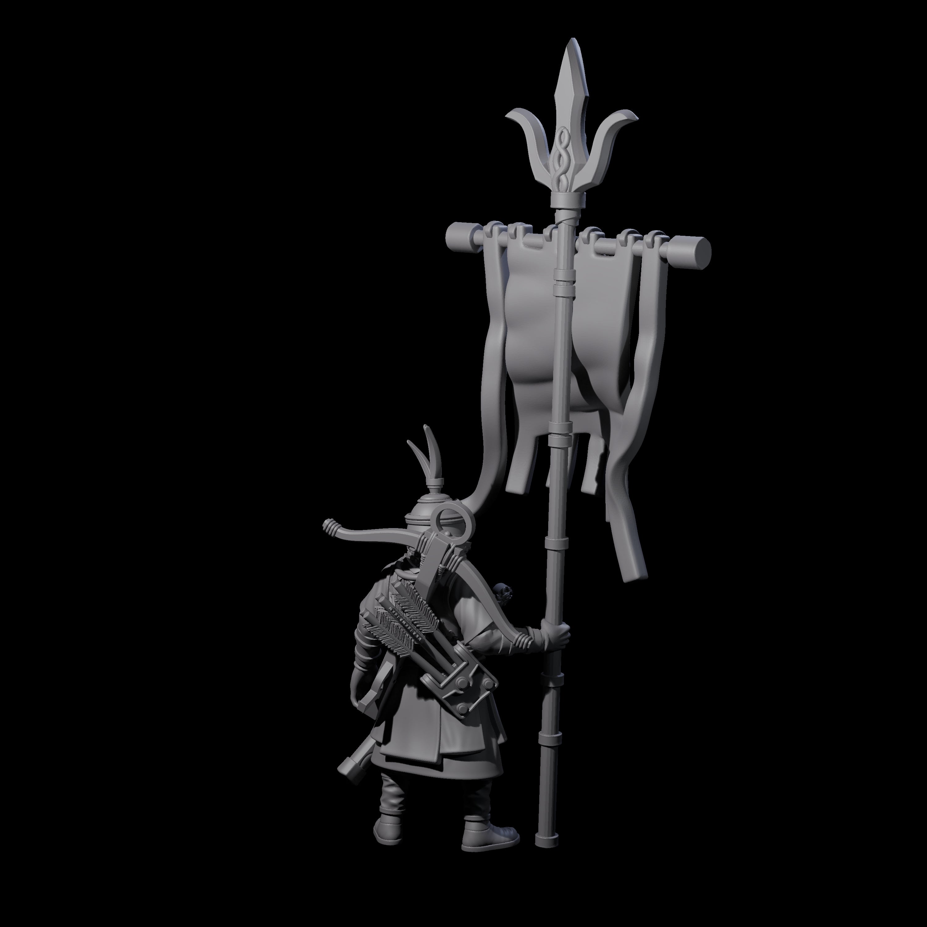 Arm Aching Human Flagbearer Miniature for Dungeons and Dragons, Pathfinder or other TTRPGs
