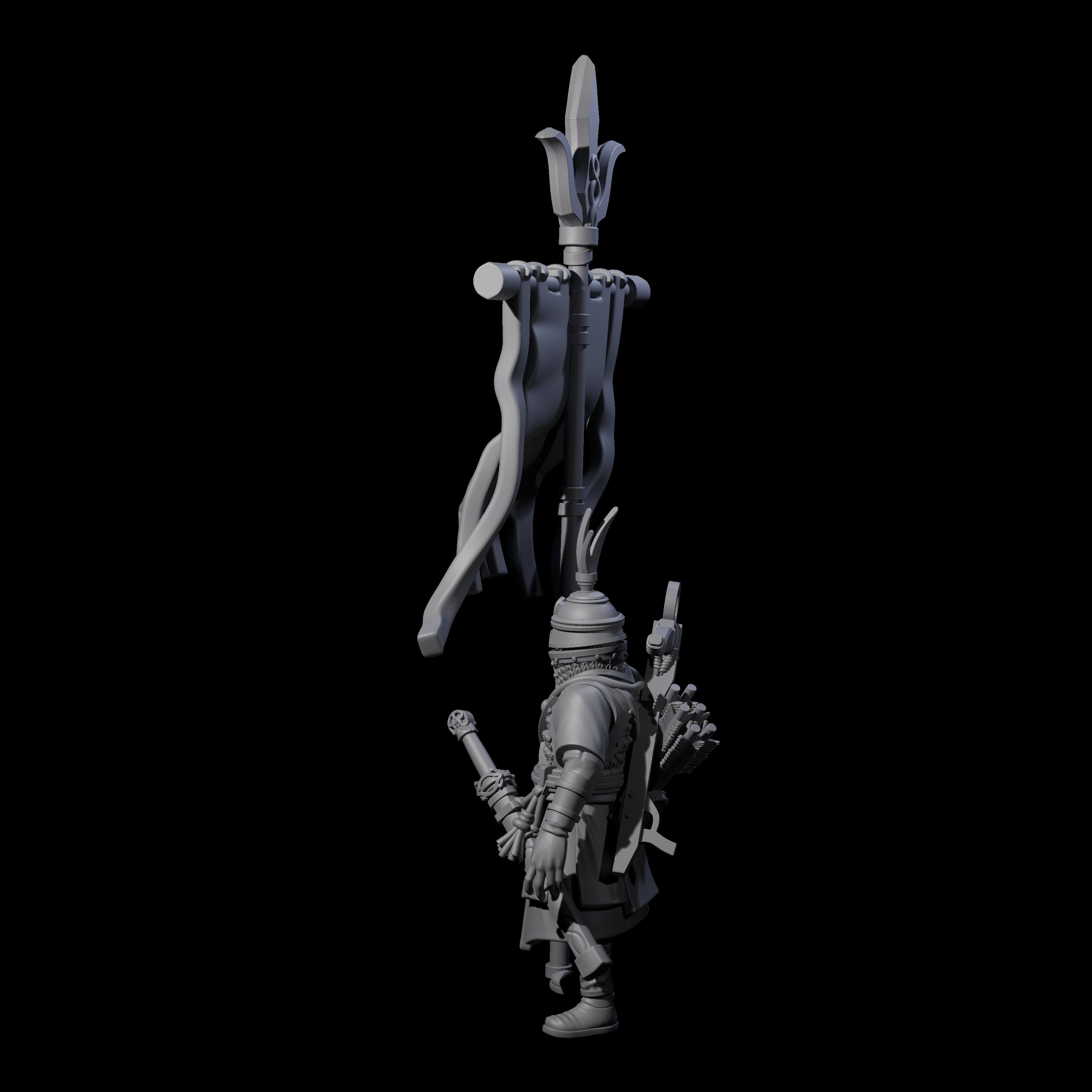Arm Aching Human Flagbearer Miniature for Dungeons and Dragons, Pathfinder or other TTRPGs