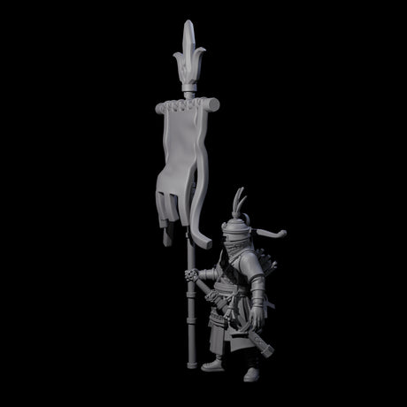 Arm Aching Human Flagbearer Miniature for Dungeons and Dragons, Pathfinder or other TTRPGs