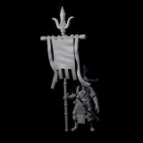 Arm Aching Human Flagbearer Miniature for Dungeons and Dragons, Pathfinder or other TTRPGs