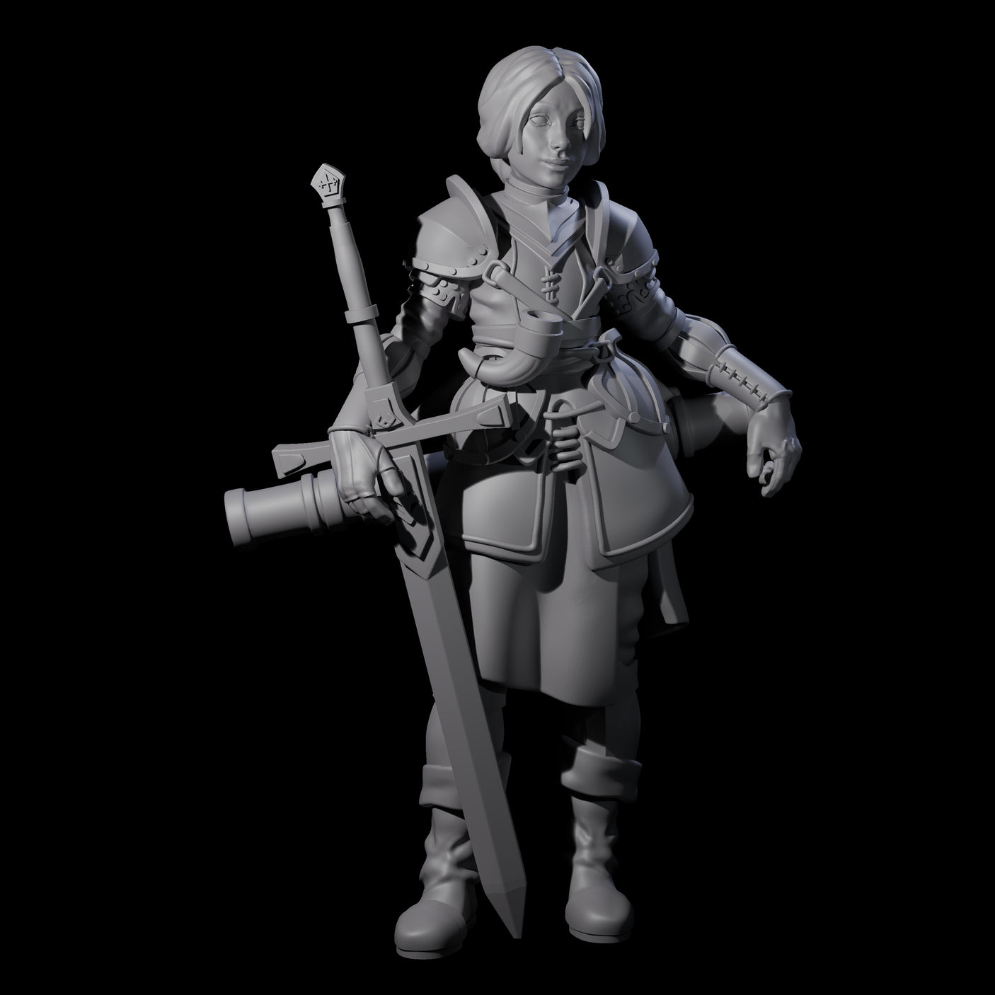 Armed Cartographer Miniature for Dungeons and Dragons, Pathfinder or other TTRPGs