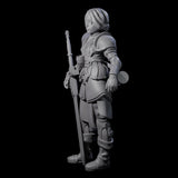 Armed Cartographer Miniature for Dungeons and Dragons, Pathfinder or other TTRPGs