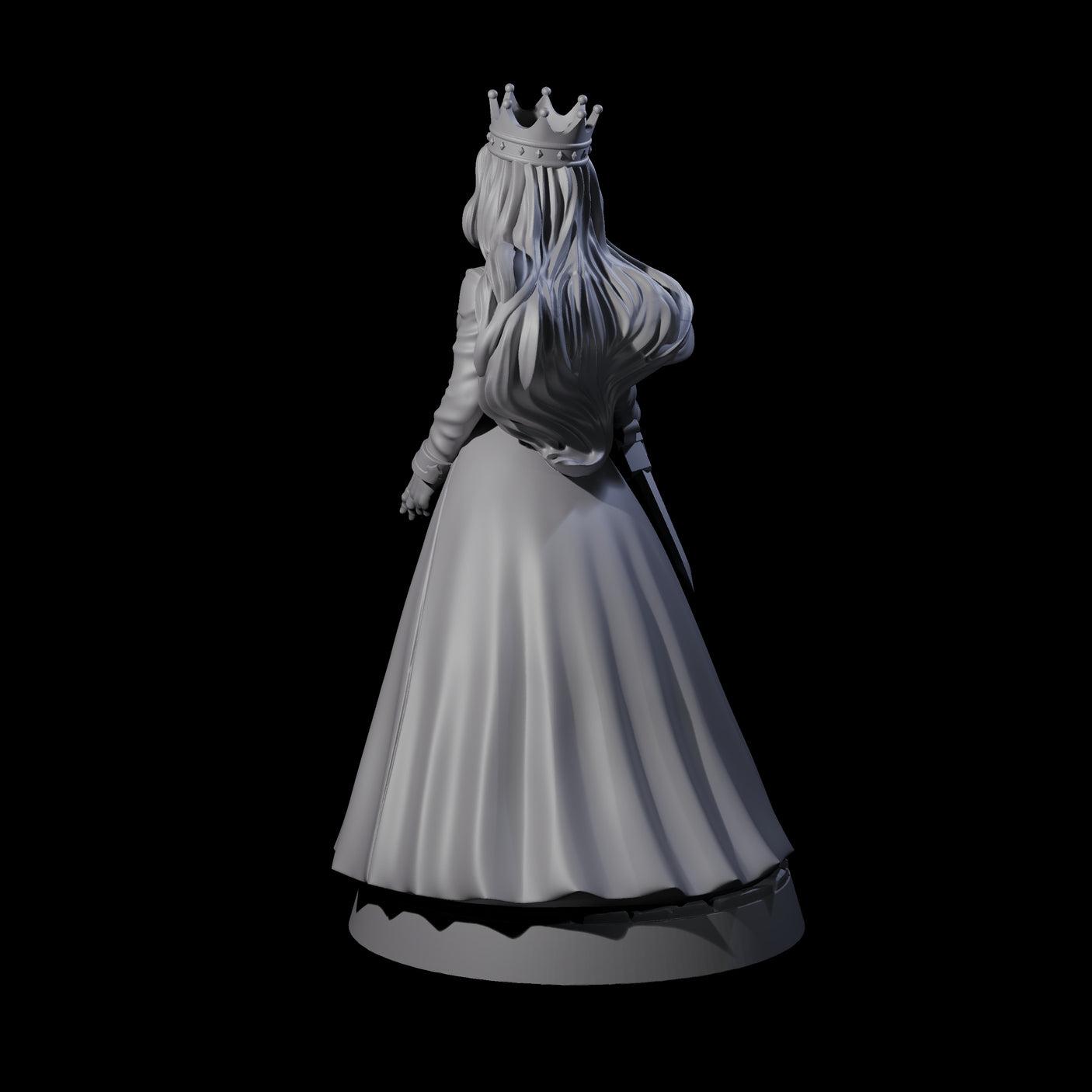 Armed Queen Miniature for Dungeons and Dragons, Pathfinder or other TTRPGs