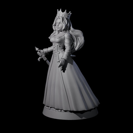 Armed Queen Miniature for Dungeons and Dragons, Pathfinder or other TTRPGs