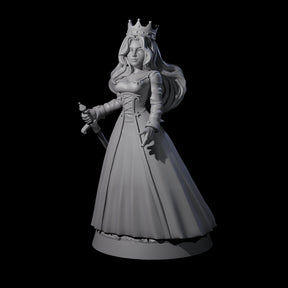 Armed Queen Miniature for Dungeons and Dragons, Pathfinder or other TTRPGs