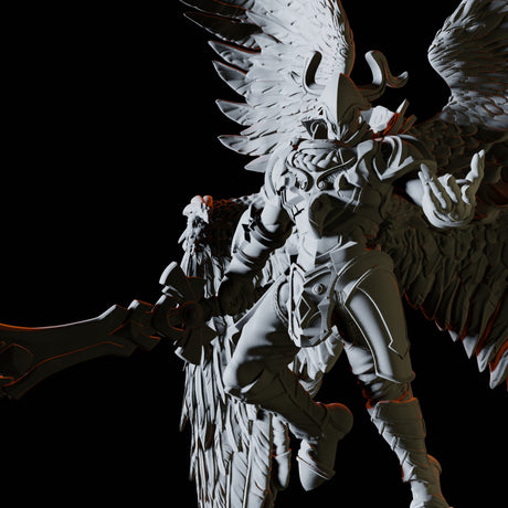 Armoured Angel Miniature for Dungeons and Dragons, Pathfinder or other TTRPGs