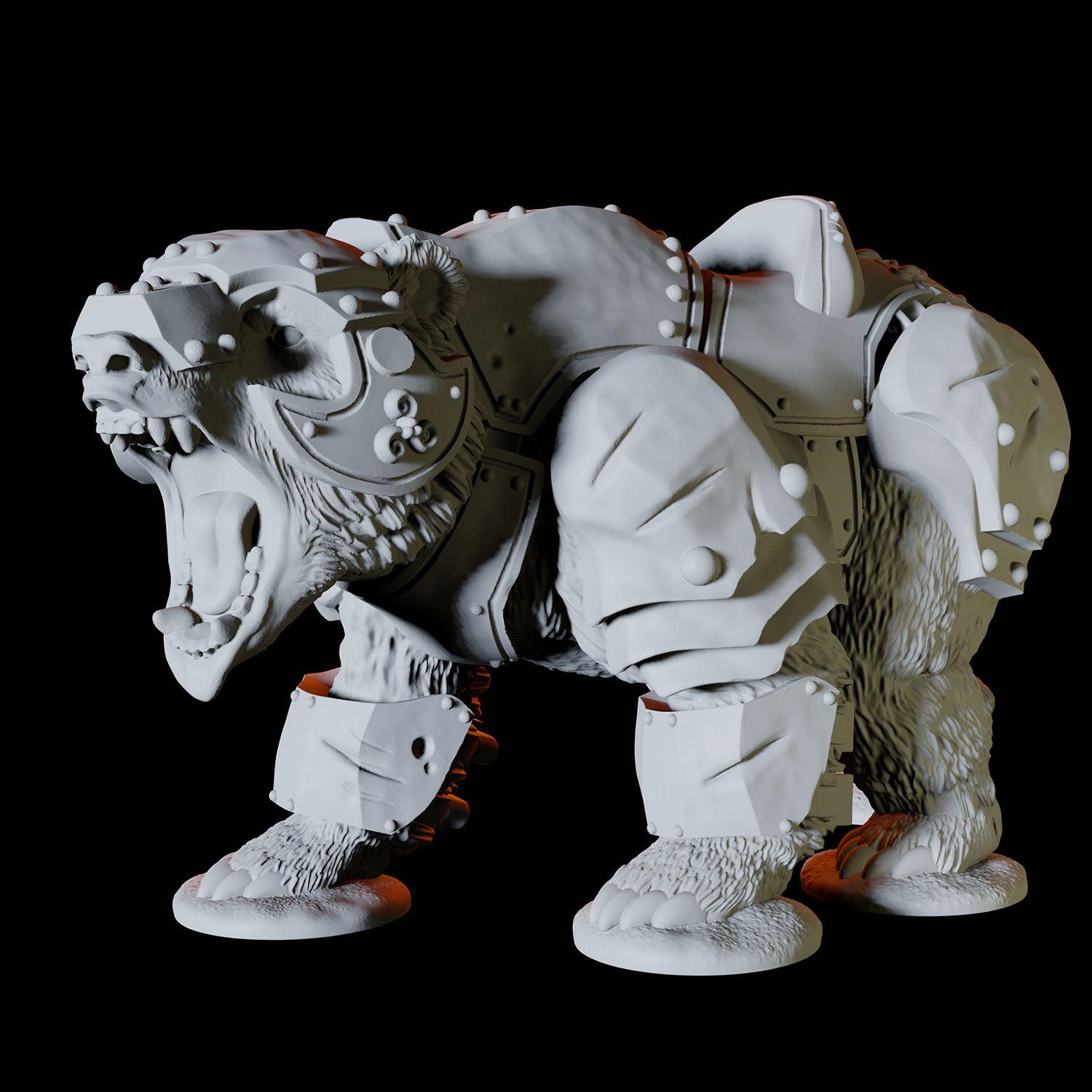 Armoured Bear Miniature for Dungeon and Dragons - Myth Forged