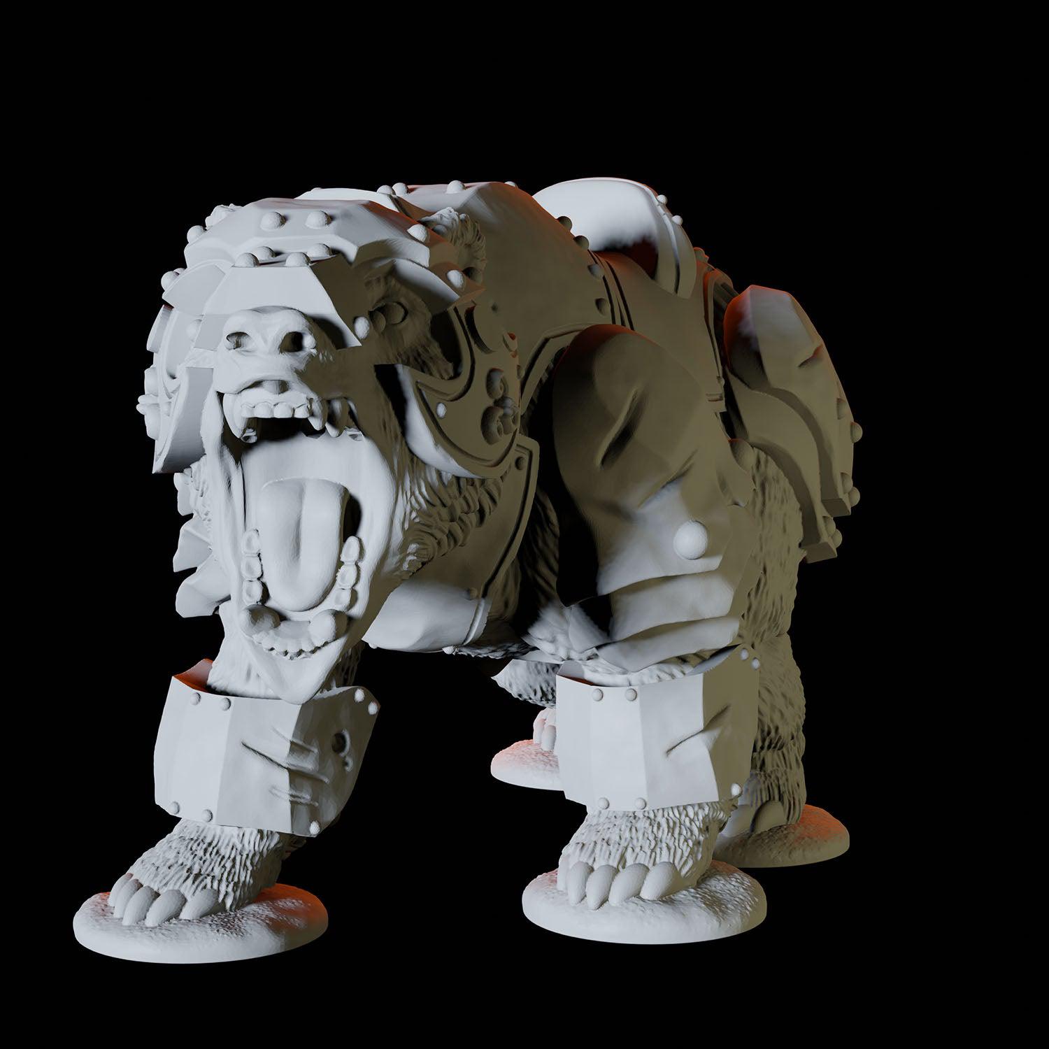 Armoured Bear Miniature for Dungeon and Dragons - Myth Forged