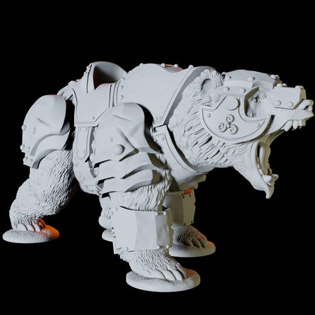 Armoured Bear Type A Miniature for Dungeons and Dragons, Pathfinder or other TTRPGs