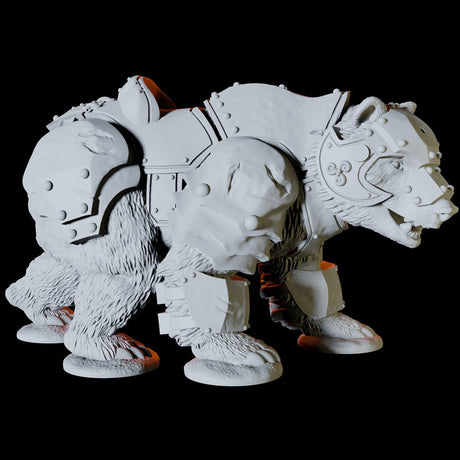Armoured Bear Type B Miniature for Dungeons and Dragons, Pathfinder or other TTRPGs